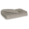 70 x 54 Leri Throw Blanket | Set of 3 | Machine Knitted Gray Cotton