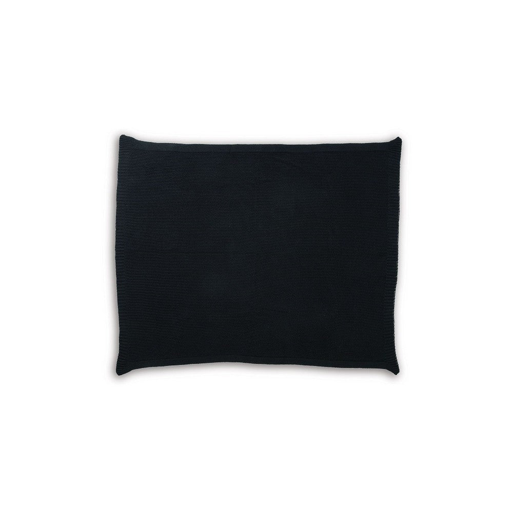70 x 54 Leri Throw Blanket | Set of 3 | Machine Knitted Black Cotton