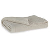 70 x 54 Leri Throw Blanket | Set of 3 | Machine Knitted Beige Cotton