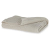 70 x 54 Leri Throw Blanket | Set of 3 | Machine Knitted Beige Cotton