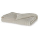 70 x 54 Leri Throw Blanket | Set of 3 | Machine Knitted Beige Cotton