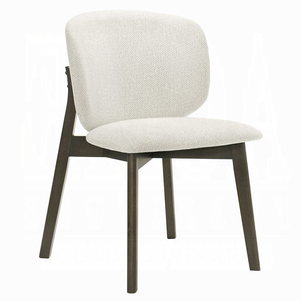 Mery Dining Side Chair Set of 2 | Gray Chenille | Walnut Brown Legs