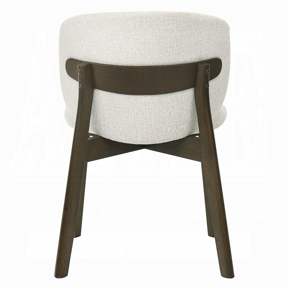 Mery Dining Side Chair Set of 2 | Gray Chenille | Walnut Brown Legs