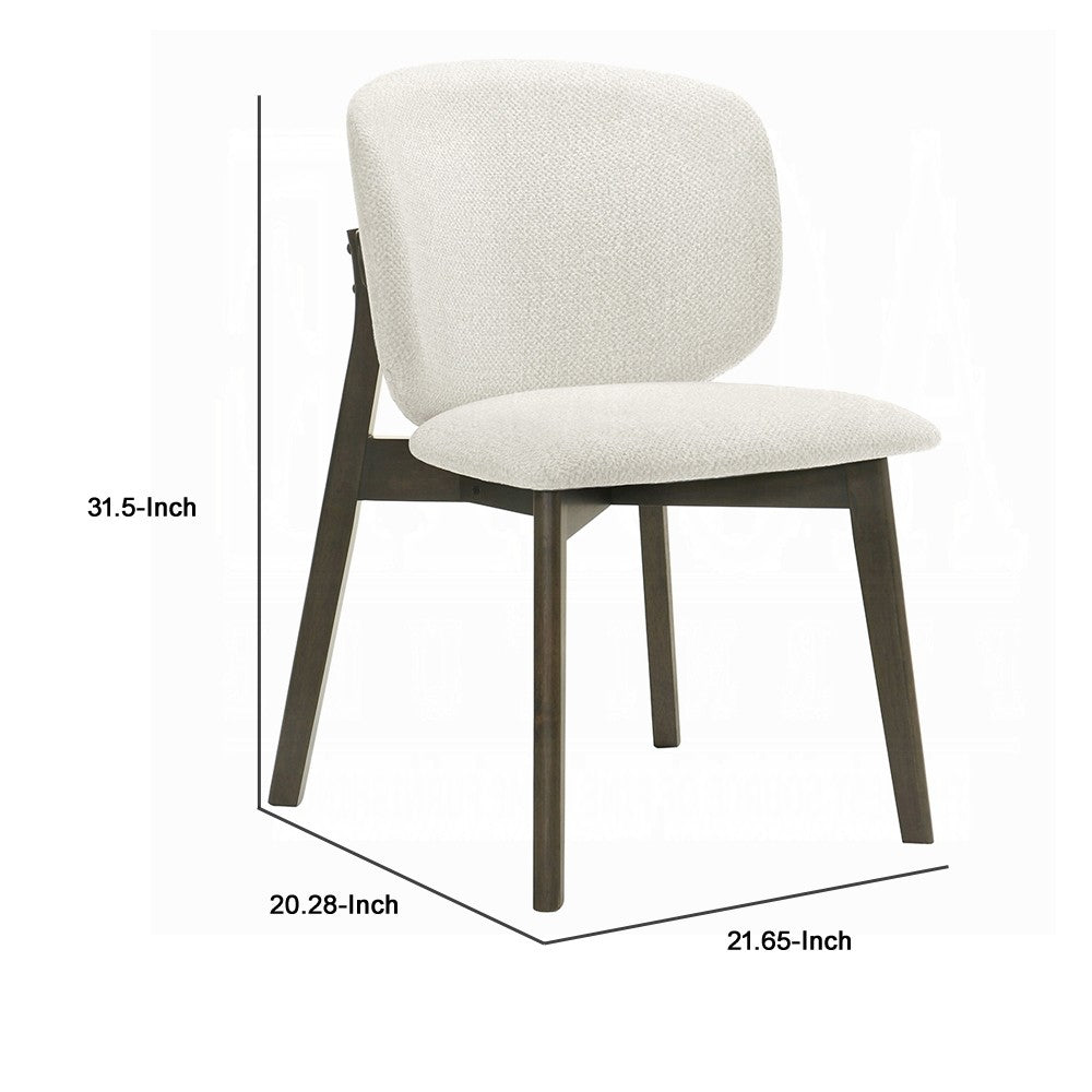 Mery Dining Side Chair Set of 2 | Gray Chenille | Walnut Brown Legs
