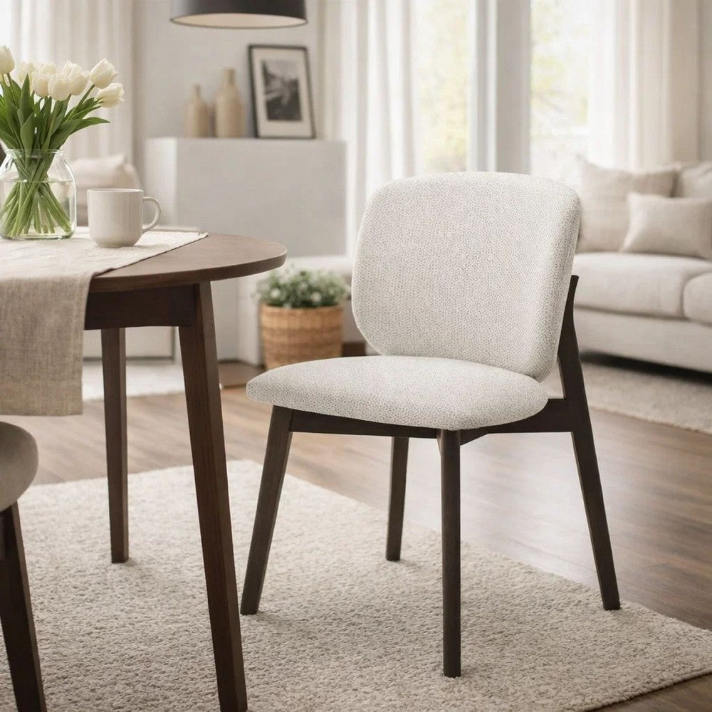 Mery Dining Side Chair Set of 2 | Gray Chenille | Walnut Brown Legs