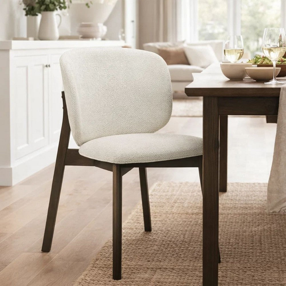 Mery Dining Side Chair Set of 2 | Gray Chenille | Walnut Brown Legs