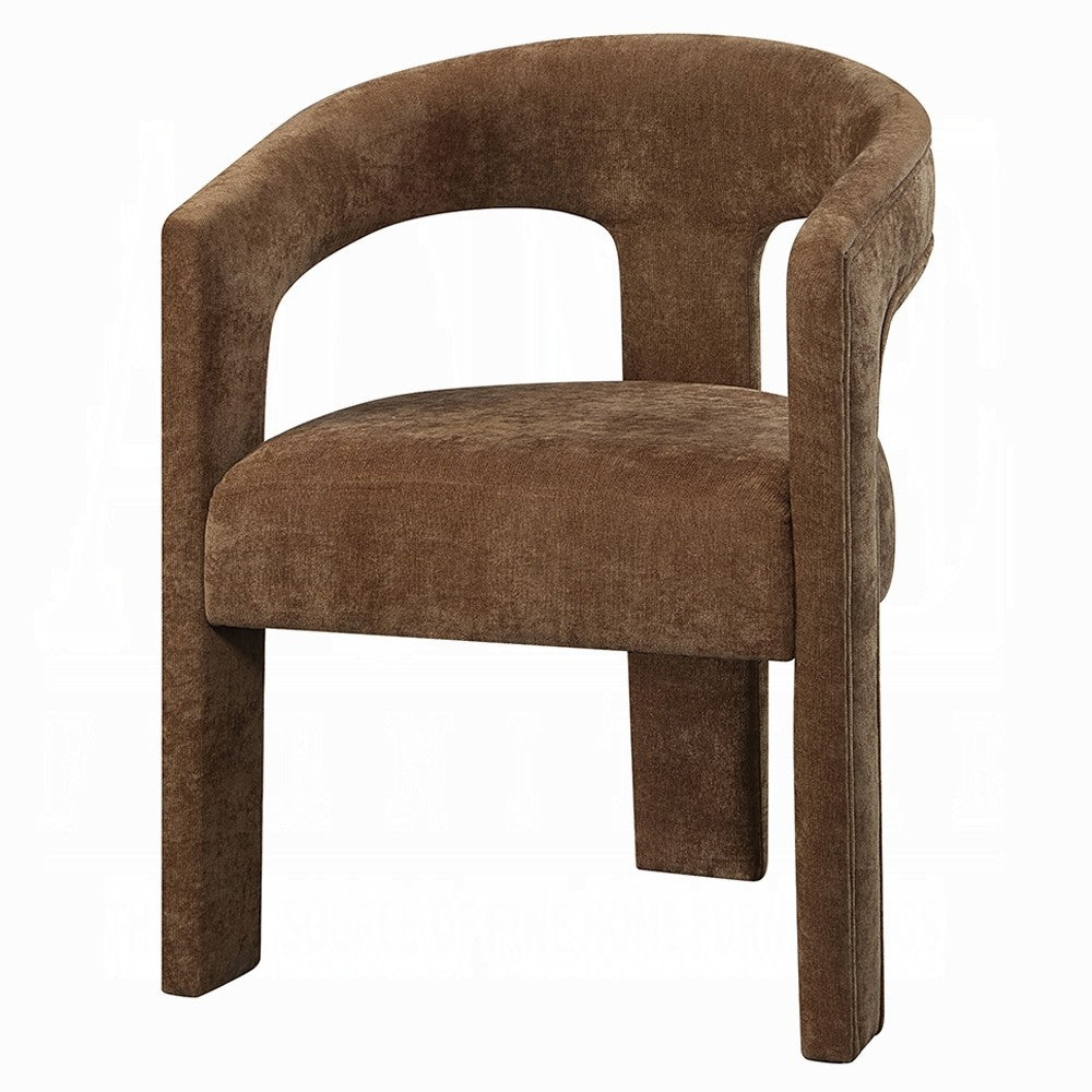 Hery Armchair Set of 2 | Curved Padded Backrest & Seat | Brown Linen
