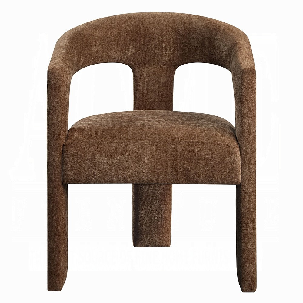 Hery Armchair Set of 2 | Curved Padded Backrest & Seat | Brown Linen