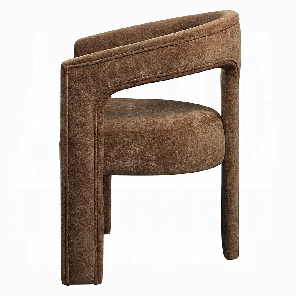 Hery Armchair Set of 2 | Curved Padded Backrest & Seat | Brown Linen