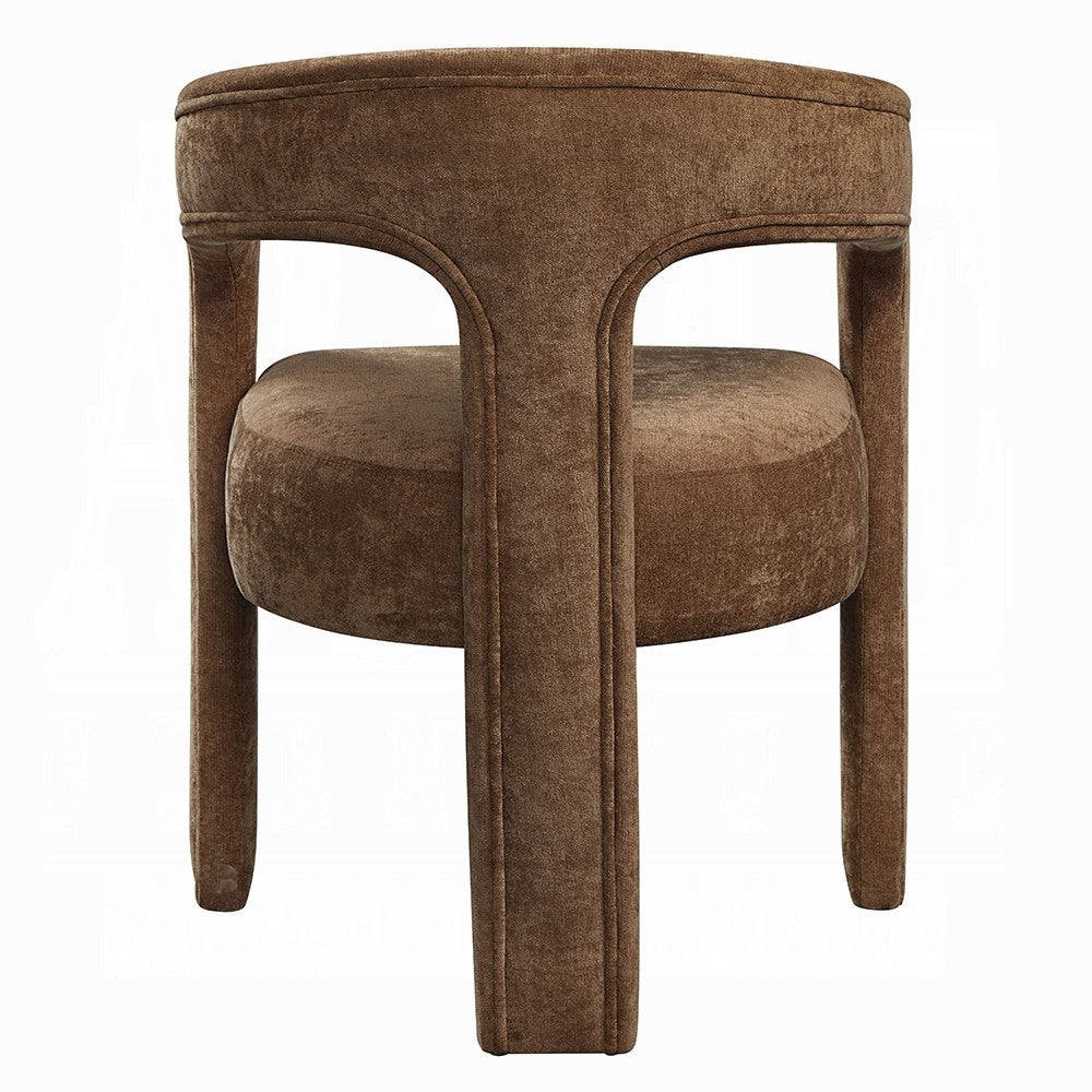 Hery Armchair Set of 2 | Curved Padded Backrest & Seat | Brown Linen