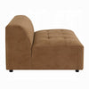 Sery Modular Armless Chair | Chocolate Brown Suede Tight Seat & Low Back
