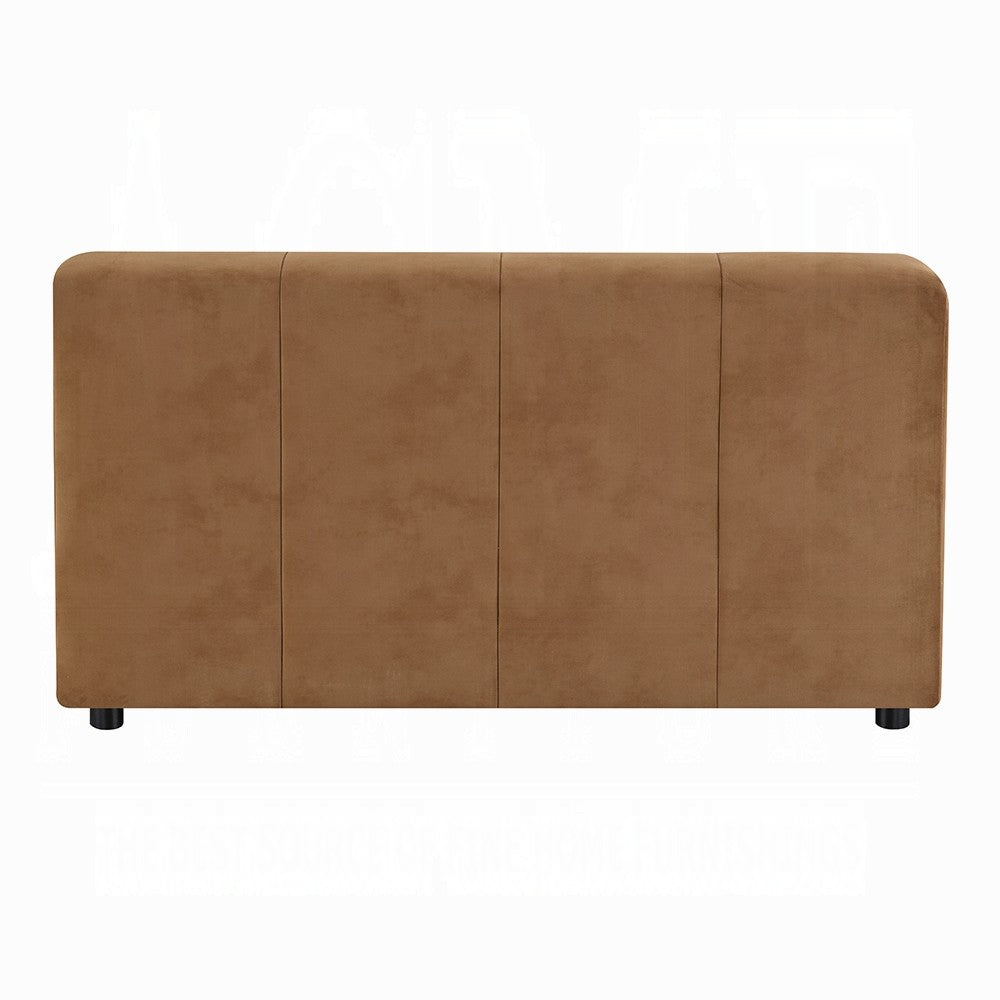 Sery Modular Armless Chair | Chocolate Brown Suede Tight Seat & Low Back