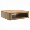 Sery Coffee Table | 48" Square Top w Open Lower Shelf | Oak Brown