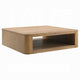 Sery Coffee Table | 48" Square Top w Open Lower Shelf | Oak Brown