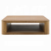 Sery Coffee Table | 48" Square Top w Open Lower Shelf | Oak Brown