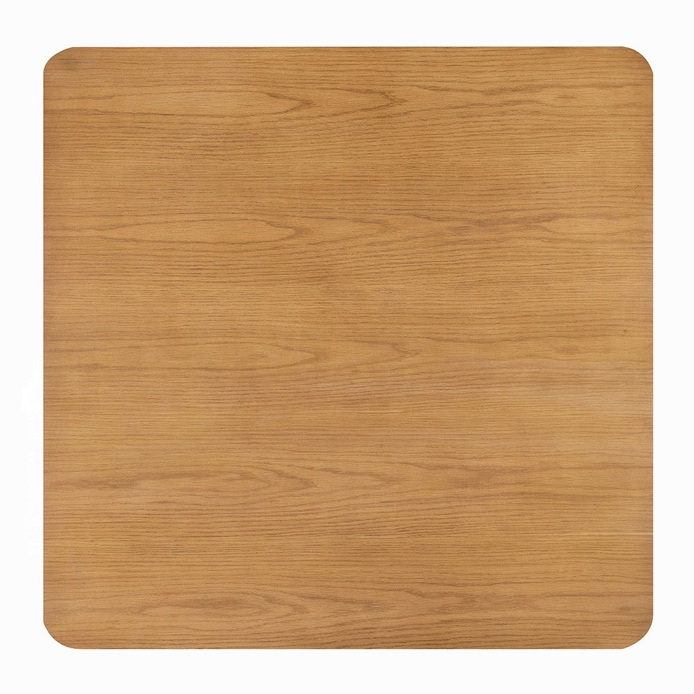 Sery Coffee Table | 48" Square Top w Open Lower Shelf | Oak Brown