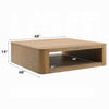 Sery Coffee Table | 48" Square Top w Open Lower Shelf | Oak Brown