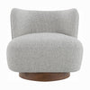 Sely Contemporary Accent Chair | Gray Tweed Fabric Curved Back | Round Base
