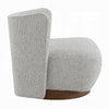 Sely Contemporary Accent Chair | Gray Tweed Fabric Curved Back | Round Base