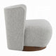 Sely Contemporary Accent Chair | Gray Tweed Fabric Curved Back | Round Base