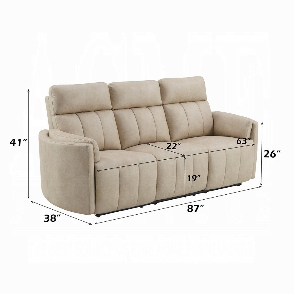 Sonny Manual Motion Recliner Sofa | Plush Dark Beige Polish Microfiber