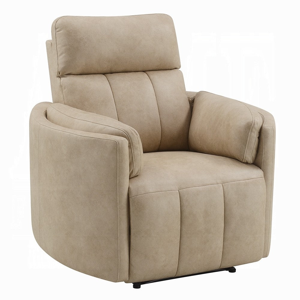 Sonny Manual Motion Glider Swivel Recliner Chair | Dark Beige Polish Microfiber