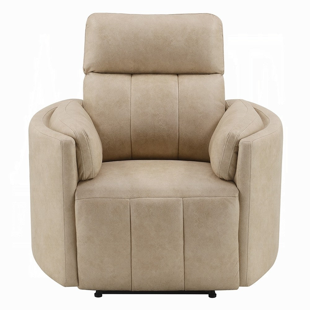 Sonny Manual Motion Glider Swivel Recliner Chair | Dark Beige Polish Microfiber