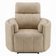 Sonny Manual Motion Glider Swivel Recliner Chair | Dark Beige Polish Microfiber