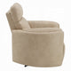 Sonny Manual Motion Glider Swivel Recliner Chair | Dark Beige Polish Microfiber