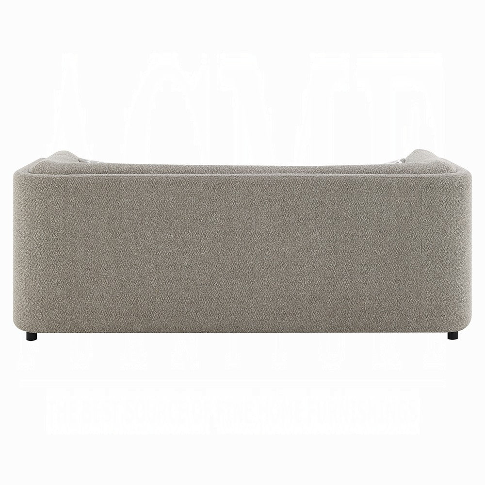 Gely 87" Sofa w 3 Accent Pillows | Straight Arms | Gray Chenille