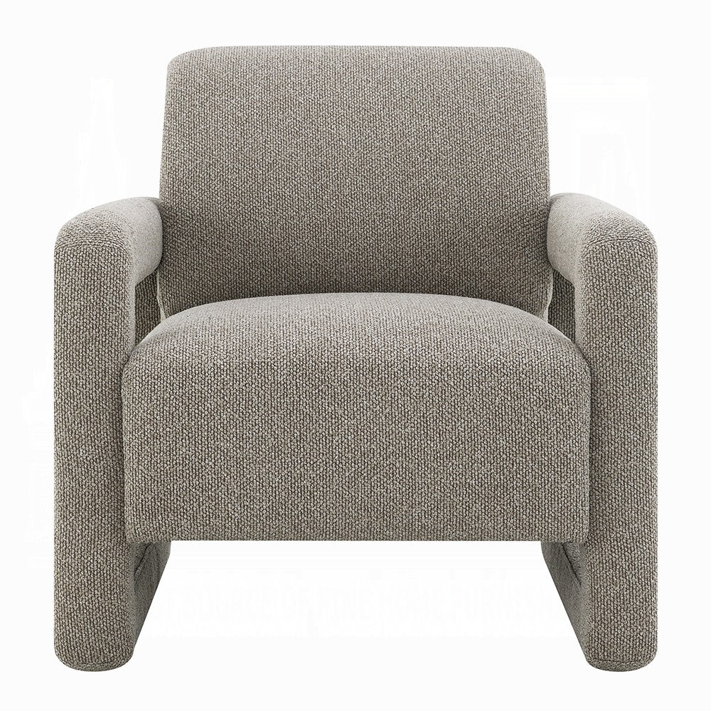 Gely Accent Chair w Open Arm Design | Padded Gray Chenille Cushions