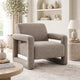Gely Accent Chair w Open Arm Design | Padded Gray Chenille Cushions