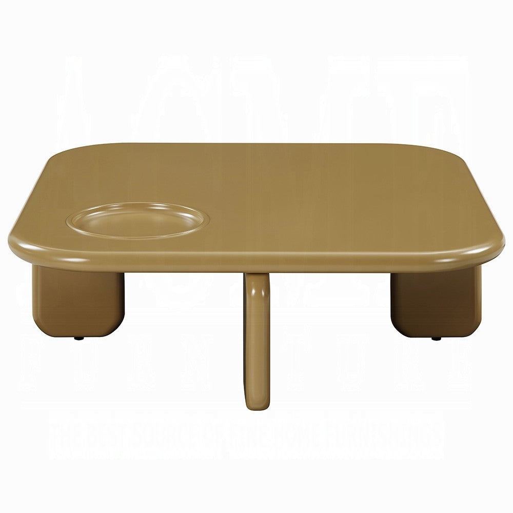 Jeny Coffee Table | 35" Square Top w Rounded Corners | Yellow Brown