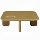 Jeny Coffee Table | 35" Square Top w Rounded Corners | Yellow Brown