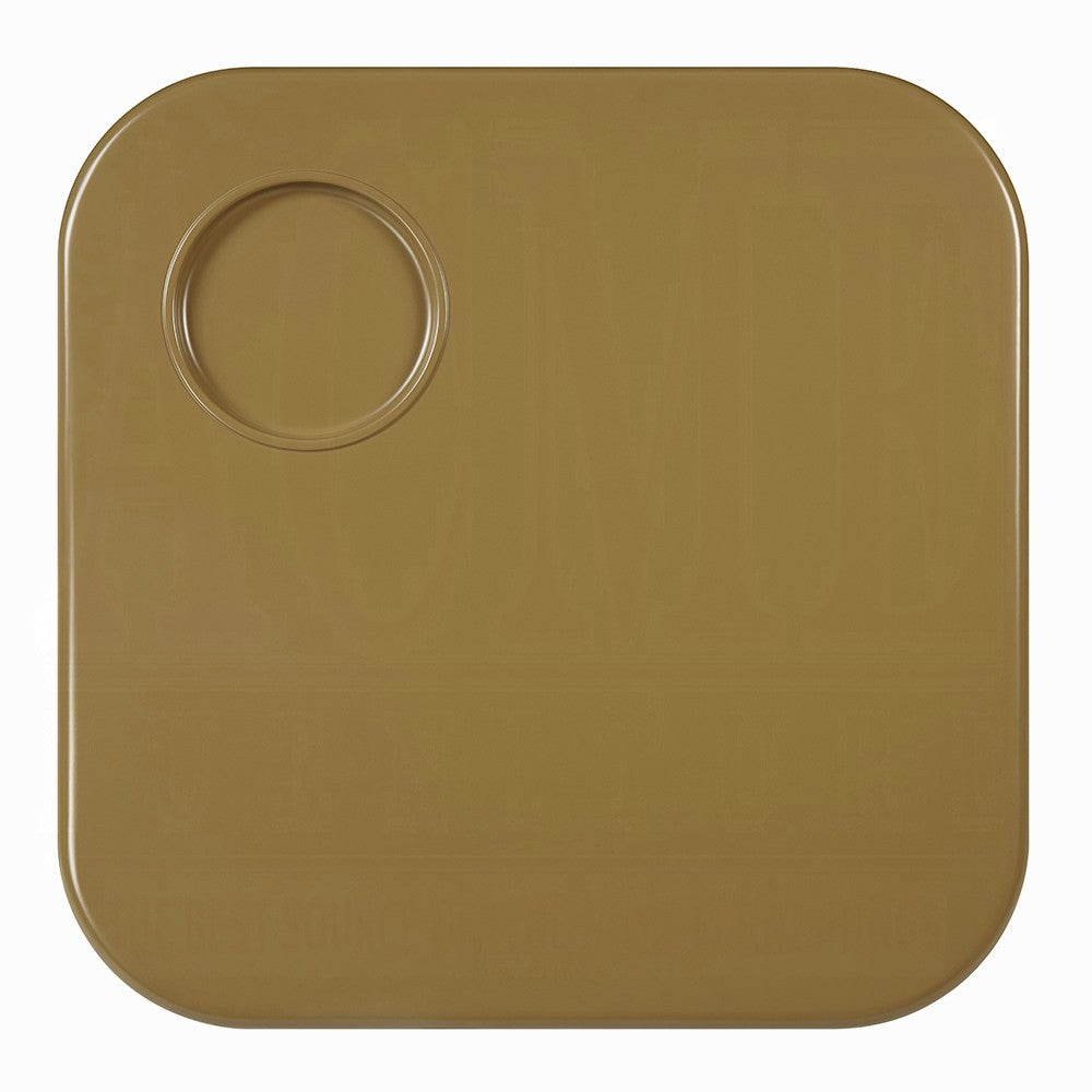Jeny Coffee Table | 35" Square Top w Rounded Corners | Yellow Brown