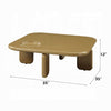 Jeny Coffee Table | 35" Square Top w Rounded Corners | Yellow Brown