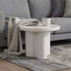 Jeny Side End Table | 24" Round Top w Pedestal Base | Light Gray