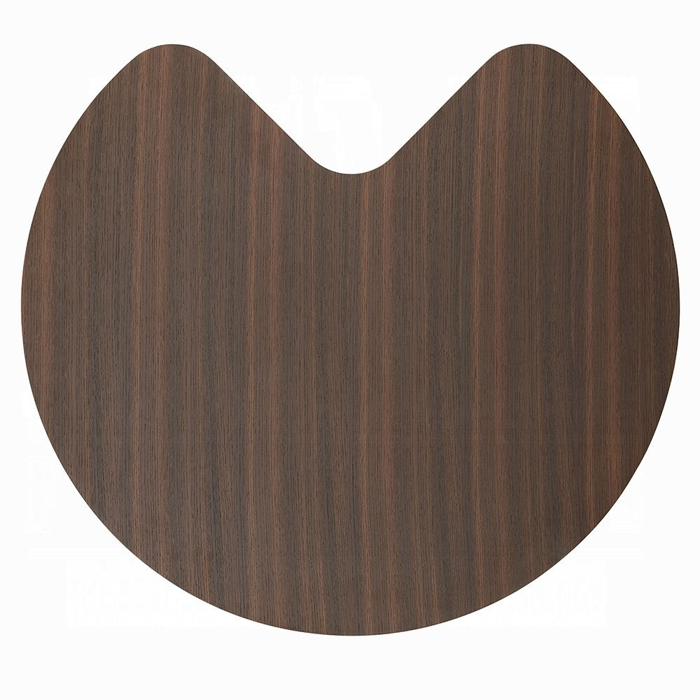 Yex Coffee Table | 35" Curved Top w Pedestal Legs | Smoked Oak Brown