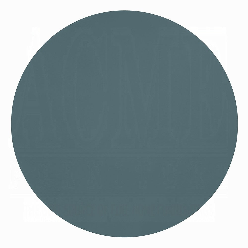 Lemy Side End Table. 20" Round Top w Pedestal Base | Teal Blue Wood