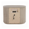 Dery Nightstand w USB Ports | 3 Ribbed Front Drawers | Light Oak Brown