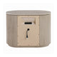 Dery Nightstand w USB Ports | 3 Ribbed Front Drawers | Light Oak Brown