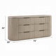 Dery Wide Dresser | 6 Ribbed Front Drawers | 72" Light Oak Brown Veneer