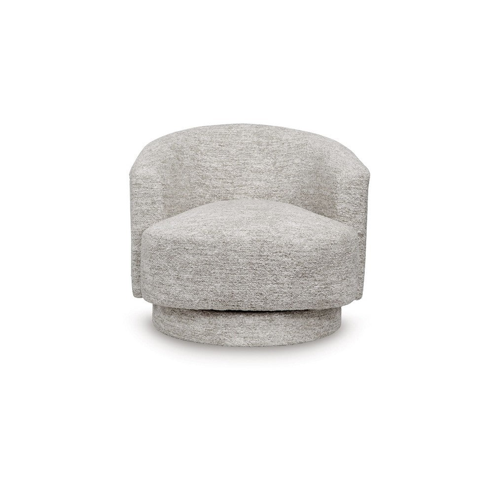 Wady Swivel Accent Chair | Light Gray Barrel Back w Tight Seat Cushion