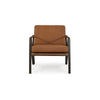 Gery Accent Chair | Caramel Brown Top Grain Leather | Bronze Metal Frame