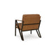 Gery Accent Chair | Caramel Brown Top Grain Leather | Bronze Metal Frame