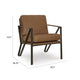 Gery Accent Chair | Caramel Brown Top Grain Leather | Bronze Metal Frame