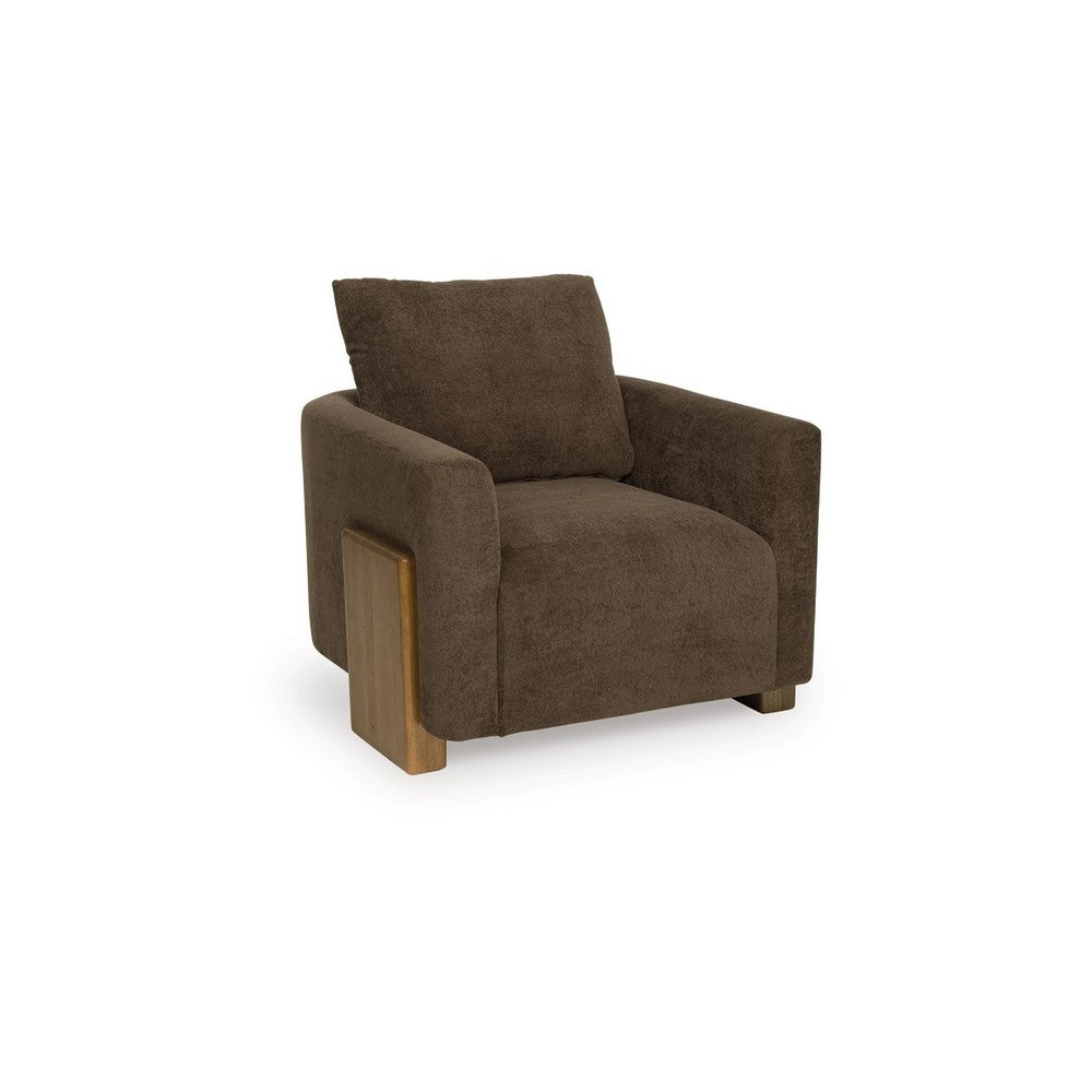 Tinz Accent Armchair | Chocolate Brown Polyester Seat & Reversible Back