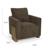 Tinz Accent Armchair | Chocolate Brown Polyester Seat & Reversible Back