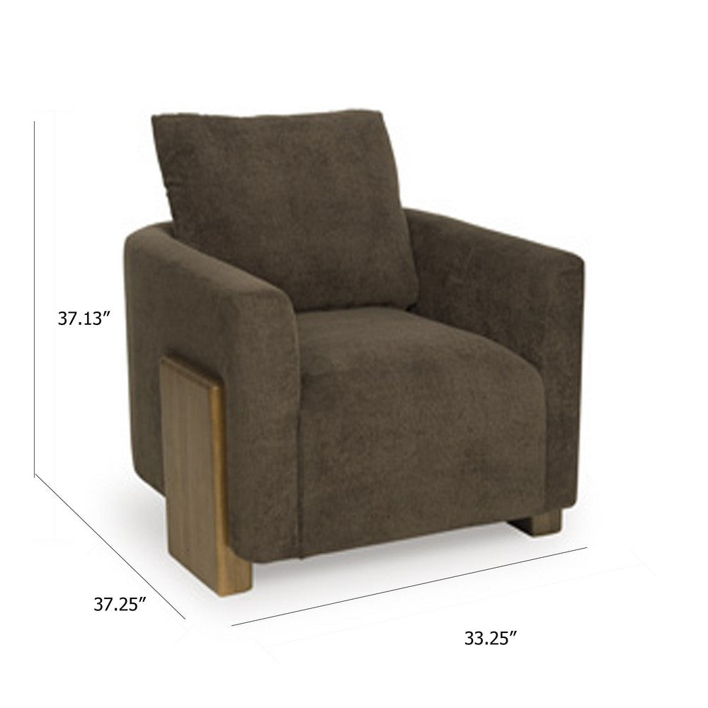 Tinz Accent Armchair | Chocolate Brown Polyester Seat & Reversible Back
