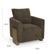 Tinz Accent Armchair | Chocolate Brown Polyester Seat & Reversible Back